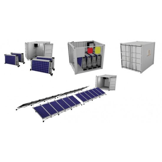 Container retractable solar station PWRstation